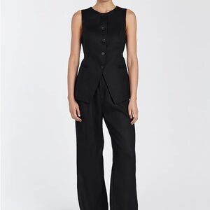 NEW DISSH Norah Black Linen Trouser Pants
